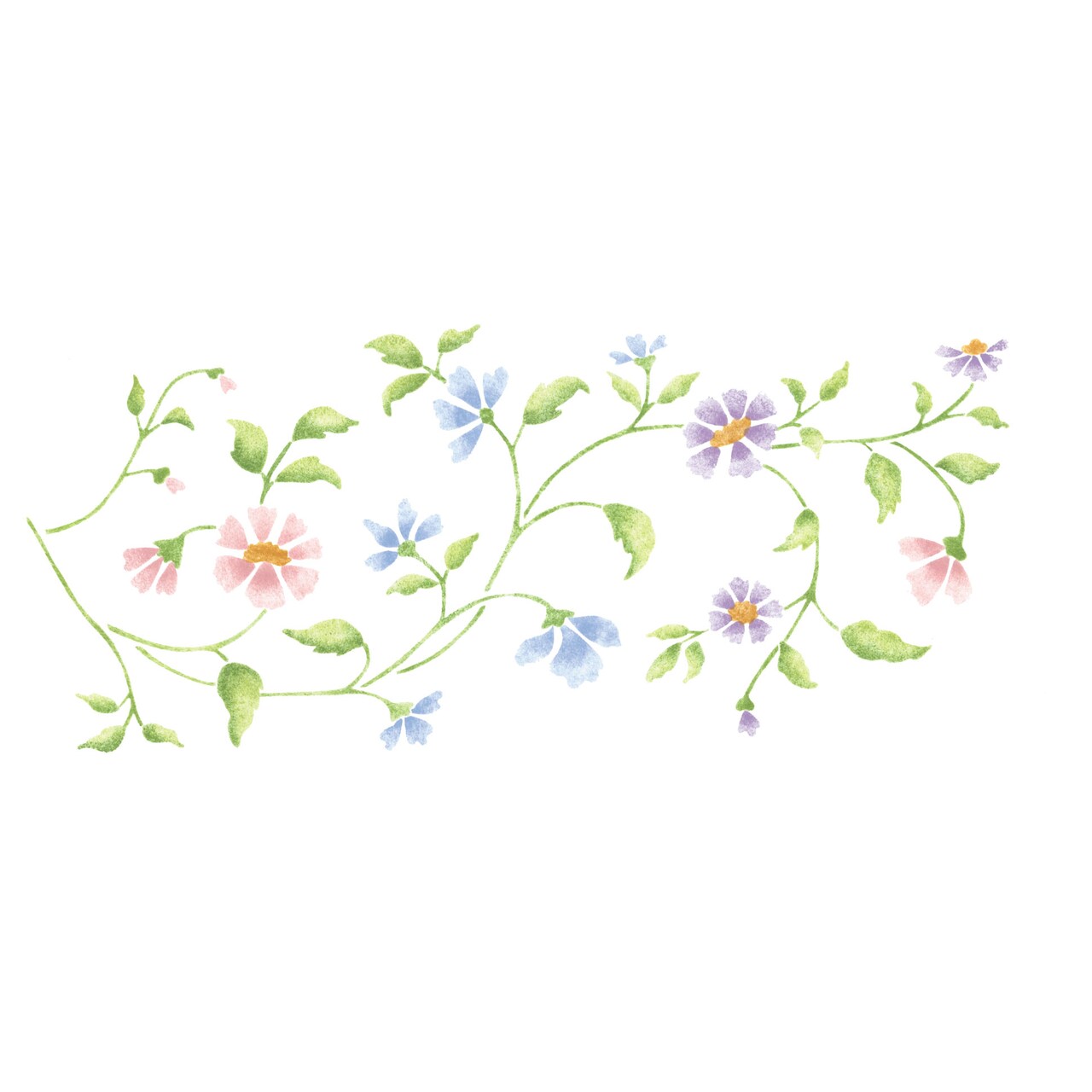 Flower Vine Wall Stencil | 2829 by Designer Stencils | Floral Stencils | Reusable Art Craft Stencils for Painting on Walls, Canvas, Wood | Reusable Plastic Paint Stencil for Home Makeover | Easy to Use & Clean Art Stencil